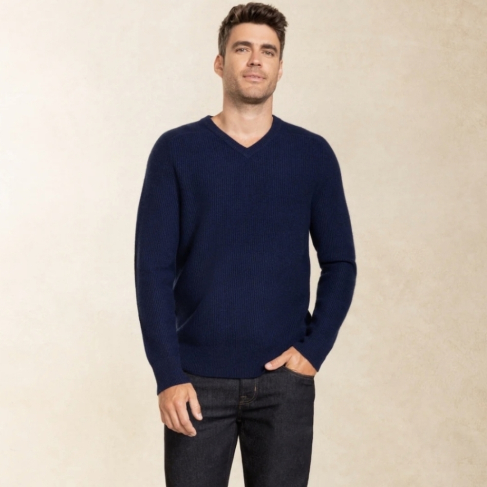 Allen Solly cashmere 100% Sweater Men Navy size 2X mint condition